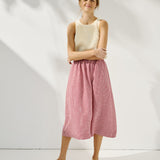 SION gathered linen skirt