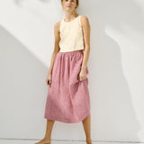 SION gathered linen skirt (Light Weight Linen)