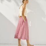 SION gathered linen skirt