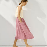 SION gathered linen skirt