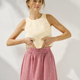 SION gathered linen skirt