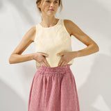 SION gathered linen skirt (Light Weight Linen)
