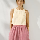 SION gathered linen skirt