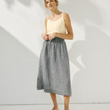 SION gathered linen skirt