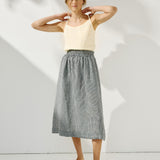 SION gathered linen skirt