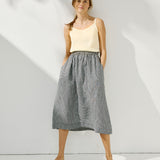 SION gathered linen skirt