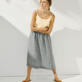 SION gathered linen skirt