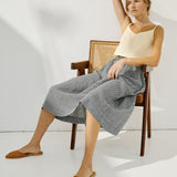 SION gathered linen skirt