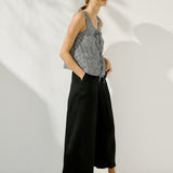 MIJAS bow tie linen blouse (Light Weight Linen)