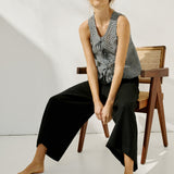 MIJAS bow tie linen blouse (Light Weight Linen)