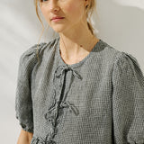 ROSEMARY bow tie linen dress