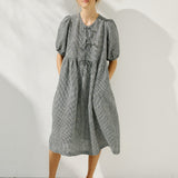 ROSEMARY bow tie linen dress