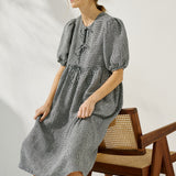 ROSEMARY bow tie linen dress