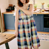 SELMA-2 button down slip linen dress