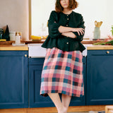 SION gathered linen skirt