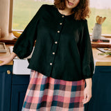 SION gathered linen skirt