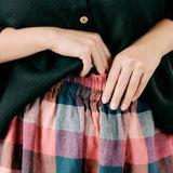 SION gathered linen skirt
