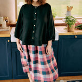 SION gathered linen skirt