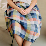 SION gathered linen skirt