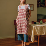 Full Cross Back Pinafore Linen Apron