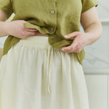 GETTY-2 button front linen top