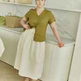 ARTIS tie-front linen skirt