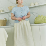ANYA button front linen top