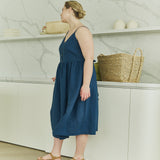 SELMA-2 button down slip linen dress