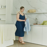 SELMA-2 button down slip linen dress