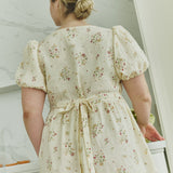 NORA puff sleeve linen dress