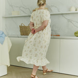 NORA puff sleeve linen dress