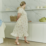 NORA puff sleeve linen dress