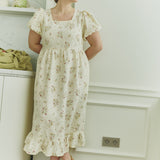 NORA puff sleeve linen dress