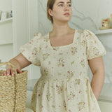 NORA puff sleeve linen dress