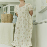 NORA puff sleeve linen dress