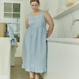 IRIS square neckline linen dress