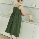 ISOLDE button down slip linen dress