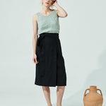 MARFA faux-wrap linen skirt (SS24) - notPERFECTLINEN