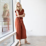 Maxi TORINO wrap wide leg linen jumpsuit - notPERFECTLINEN