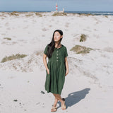 Midi MAMA-2 short sleeve linen dress - notperfectlinen