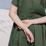 Midi MAMA-2 short sleeve linen dress - notperfectlinen