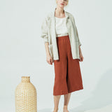 WELS midi linen wide leg pants