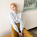 MARLE long sleeve collar linen shirt - notPERFECTLINEN