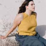 BAY cropped linen top - notPERFECTLINEN