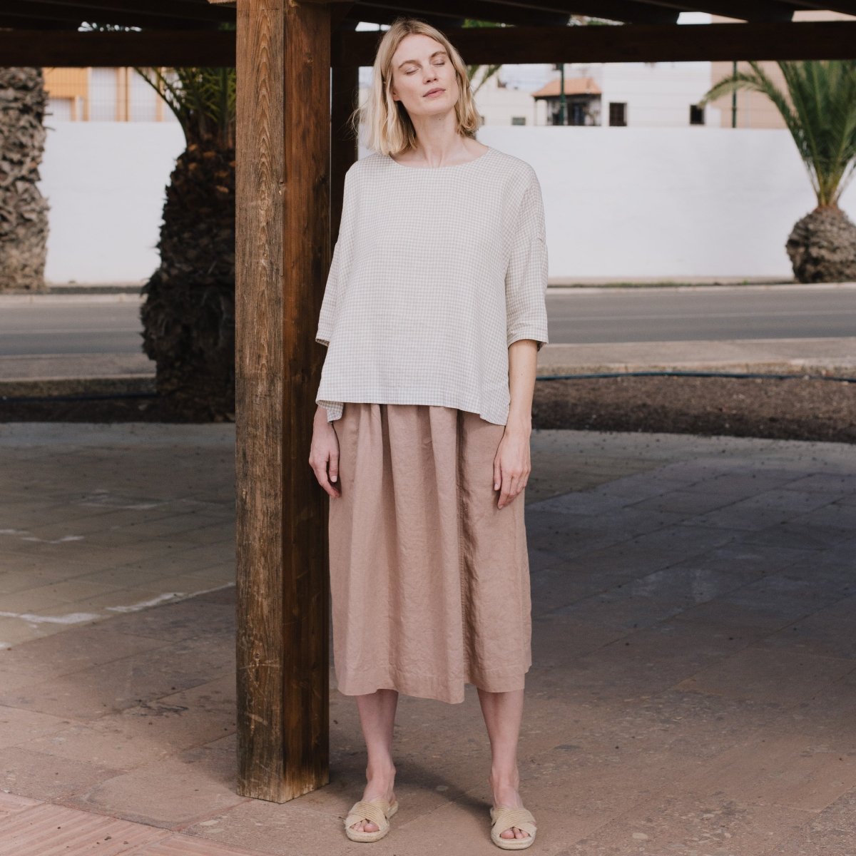 OIA gathered linen skirt - notPERFECTLINEN