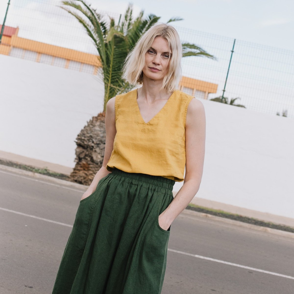 OIA gathered linen skirt - notPERFECTLINEN