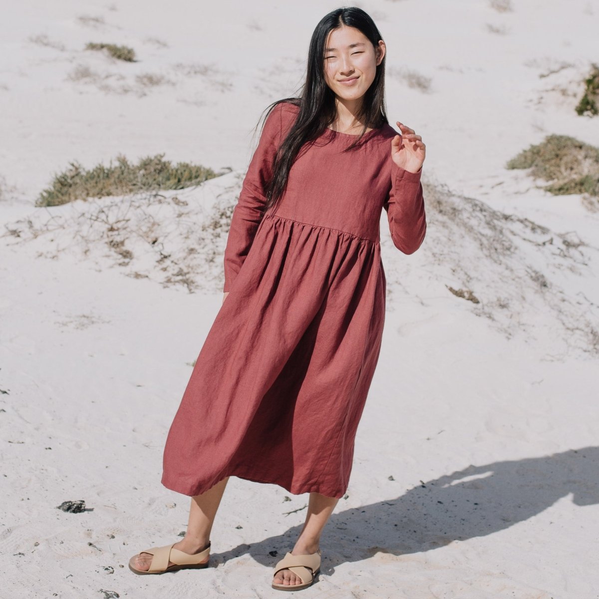 Maxi EMILIE loose linen dress - notperfectlinen