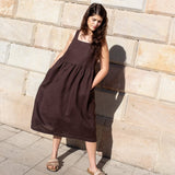 PARK trapeze neckline linen dress - notPERFECTLINEN