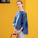 LEAF cropped front linen top - notperfectlinen