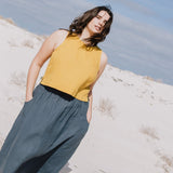 BAY cropped linen top - notPERFECTLINEN